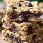 Delicious 5-ingredient oatmeal chocolate chip bars fresh out of the oven