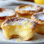 Delicious Baby Lemon Impossible Pies made with fresh lemons.