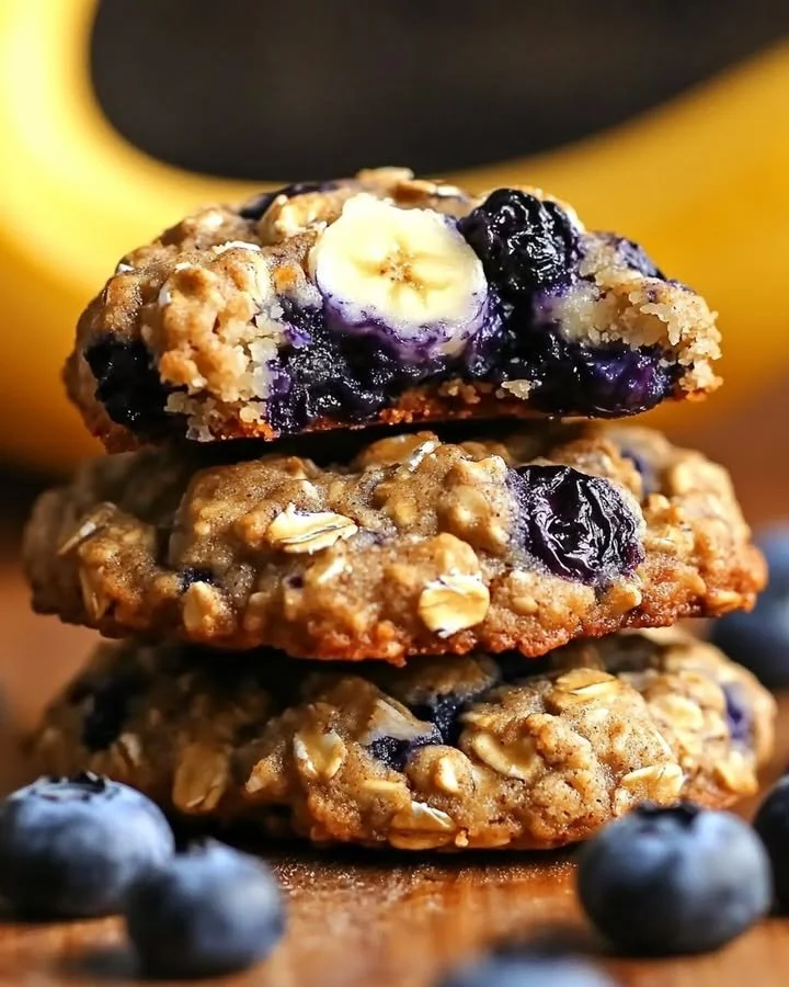 Homemade Banana Blueberry Breakfast Cookies on a plate