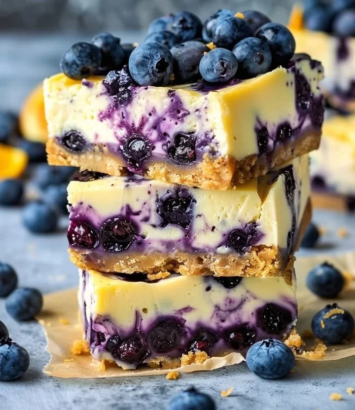 Blueberry Orange Cheesecake Bites served on a plate