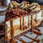 Delicious Caramel Chocolate Coffee Cheesecake with a rich, creamy texture