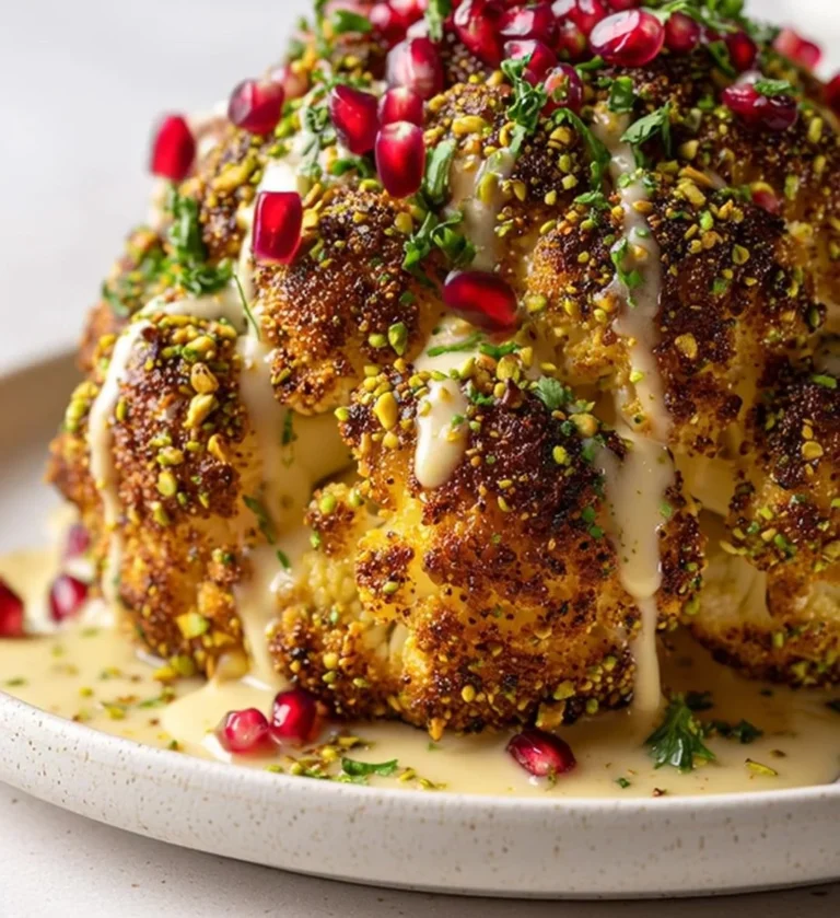 Delicious Cauliflower Volcano Bomb served on a plate