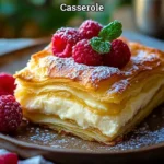 Cheesecake Crescent Rolls Casserole baked and ready to serve