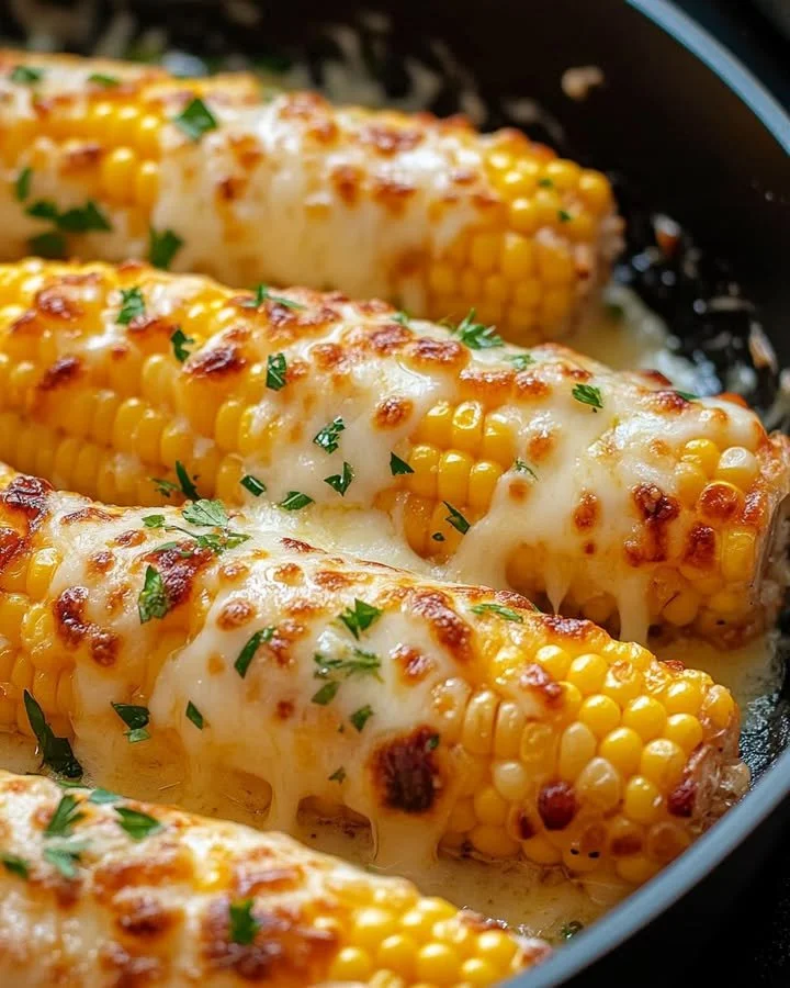 Delicious cheesy garlic butter corn served in a bowl