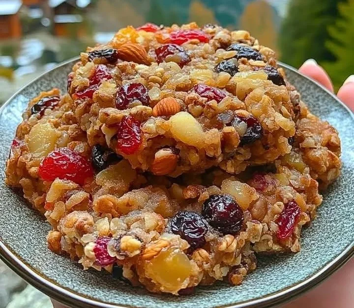 Christmas Rocks festive fruit and nut cookies with colorful ingredients