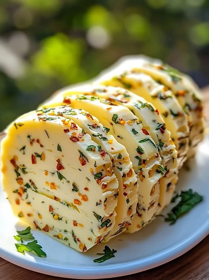 A bowl of Cowboy Butter spread with herbs and spices for grilling.