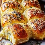 Cream cheese and chive rolls served on a platter