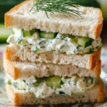 Creamy cucumber tea sandwiches on a platter, perfect for afternoon tea.