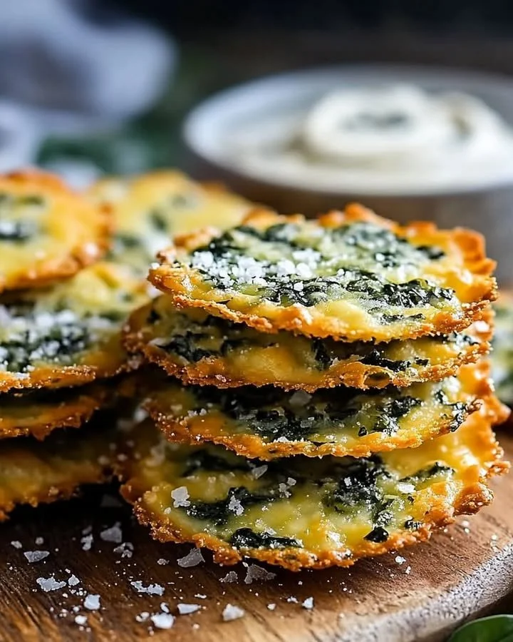 Crispy cheesy spinach bites served on a plate, perfect for snacking.