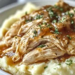 Delicious Crockpot Mississippi Chicken served with herbs and spices.