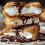 Delicious deep-fried S'mores with golden brown coating and gooey marshmallow filling