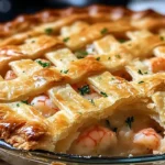 Delicious Florida shrimp pie with shrimp, spices, and a flaky crust.