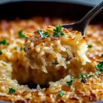 Delicious bowl of French Onion Butter Rice topped with crispy onions and herbs.