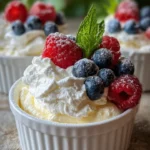 Frozen Limoncello Ricotta Cream cups served in elegant dishes.