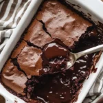 Gooey Sourdough Chocolate Cobbler with melted chocolate and sourdough crust