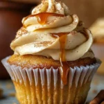 Delicious Harry Potter Butterbeer Cupcakes topped with creamy frosting
