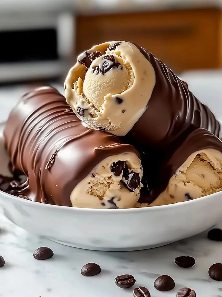 Delicious homemade coffee ice cream served in a bowl