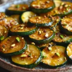 Deliciously prepared Honey-Lemon Zucchini garnished with fresh herbs