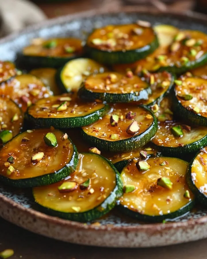 Deliciously prepared Honey-Lemon Zucchini garnished with fresh herbs