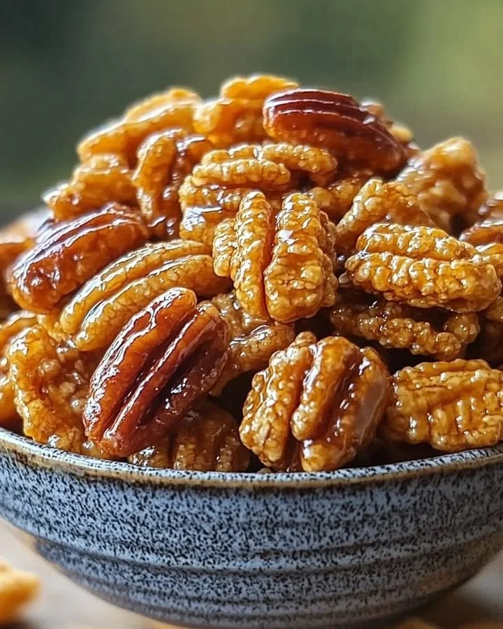 Delicious bowl of caramelized crunch snack with nuts and sweets.