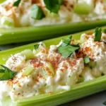 Italian cream cheese stuffed celery appetizer on a plate