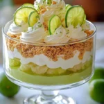 Delicious Key Lime Pie Trifle with layers of creamy lime filling and crust