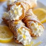 Lemon Meringue Pie Cannoli filled with zesty lemon cream and topped with meringue