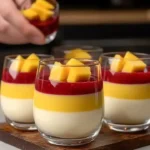 Delicious Mango Panna Cotta served in elegant dessert cups