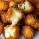Plate of crispy mozzarella fried cheese bites with marinara sauce