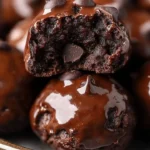 No-bake cottage cheese brownie batter protein bites served in a bowl.
