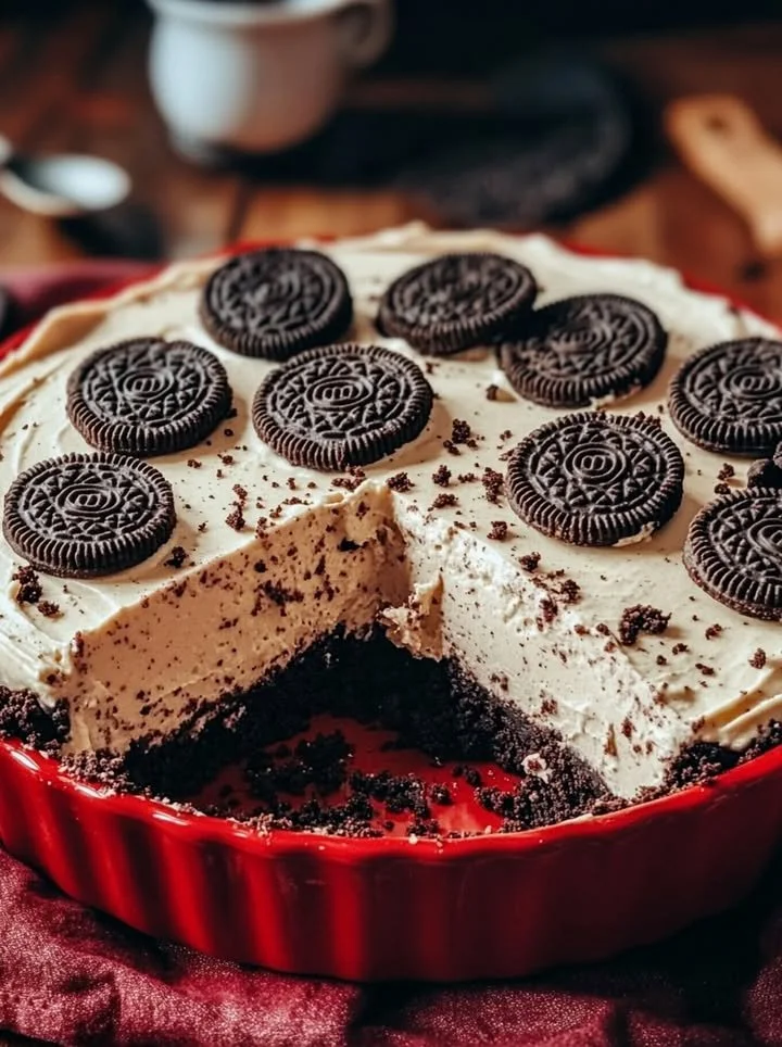 Delicious No-Bake Oreo Mud Pie with chocolate and Oreo cookies