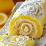 No-Bake Velvet Lemon Cream Roll Cake with fresh lemon zest and whipped cream