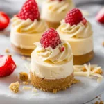 No-bake white chocolate cheesecake bites with graham cracker crust