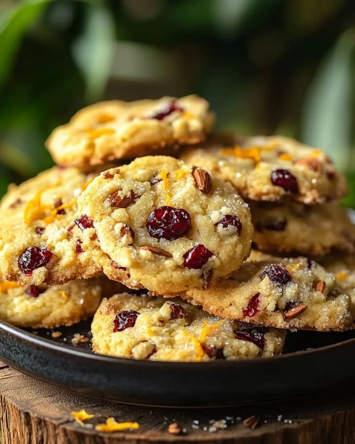 Delicious Orange Cranberry Almond Cookies with cranberries and almonds