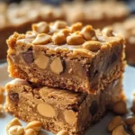 Delicious Peanut Butter Lunch Lady Cookie Bars on a plate