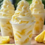 Delicious swirls of homemade pineapple ice cream in a bowl