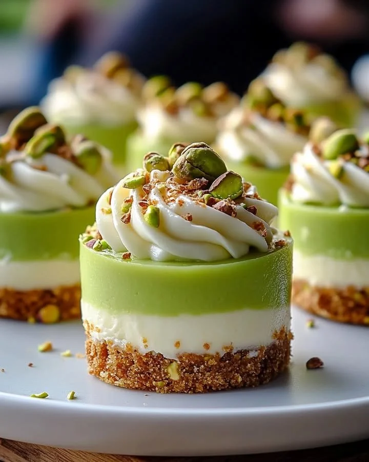 Delicious pistachio white chocolate dessert with nuts and creamy texture.