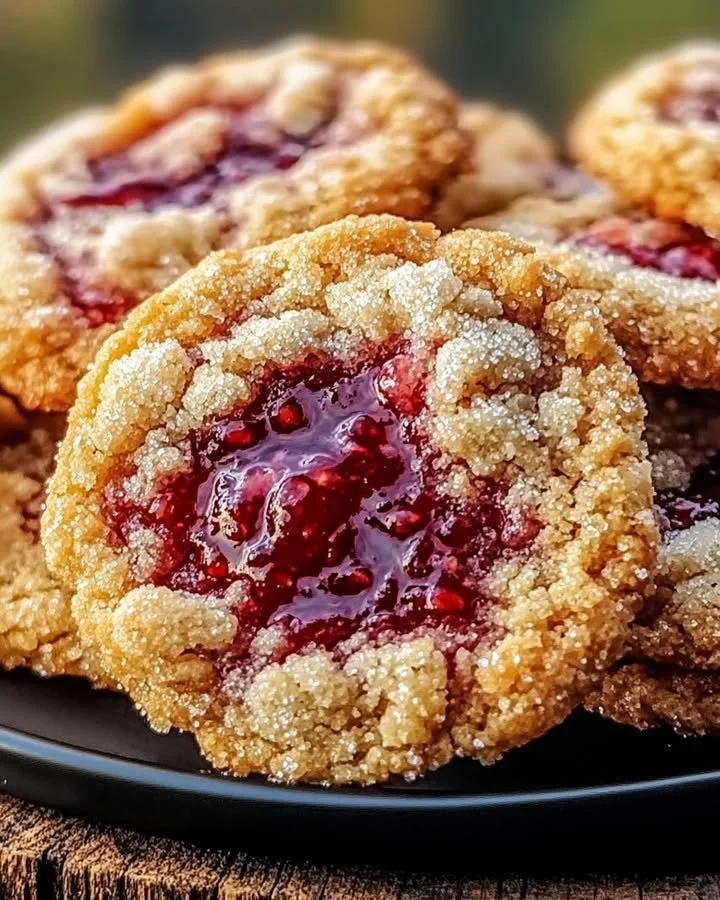 Delicious raspberry crumble cookies with fresh raspberries and crumbly topping