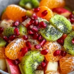 Refreshing citrus fruit salad with honey-lime dressing in a bowl.