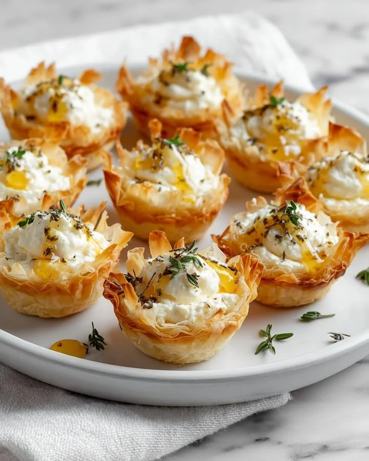 Savory lavender honey cheesecake bites topped with feta crust
