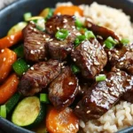 Savory steak stir-fry with vegetables in a flavorful sauce.