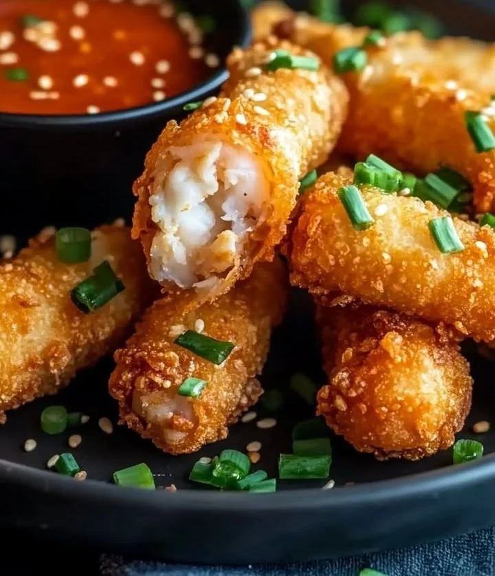 Shrimp and Crab Rangoon Egg Rolls - Crispy appetizers filled with creamy crab and shrimp.