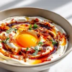 Delicious Spicy Butter Yogurt Bowl with crispy shallots and 7-minute egg
