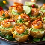Spicy shrimp and avocado phyllo cups, a delicious appetizer