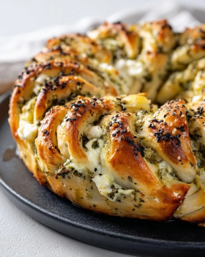 Spinach-Artichoke Pull-Apart Star Bread fresh from the oven.