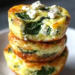 Spinach Feta Egg Muffins served on a plate, ideal for a nutritious breakfast.