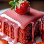 Delicious Strawberry Glaze Cake with fresh strawberries and glossy glaze