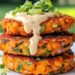 Sweet potato patties served with red lentils and tangy tahini dressing