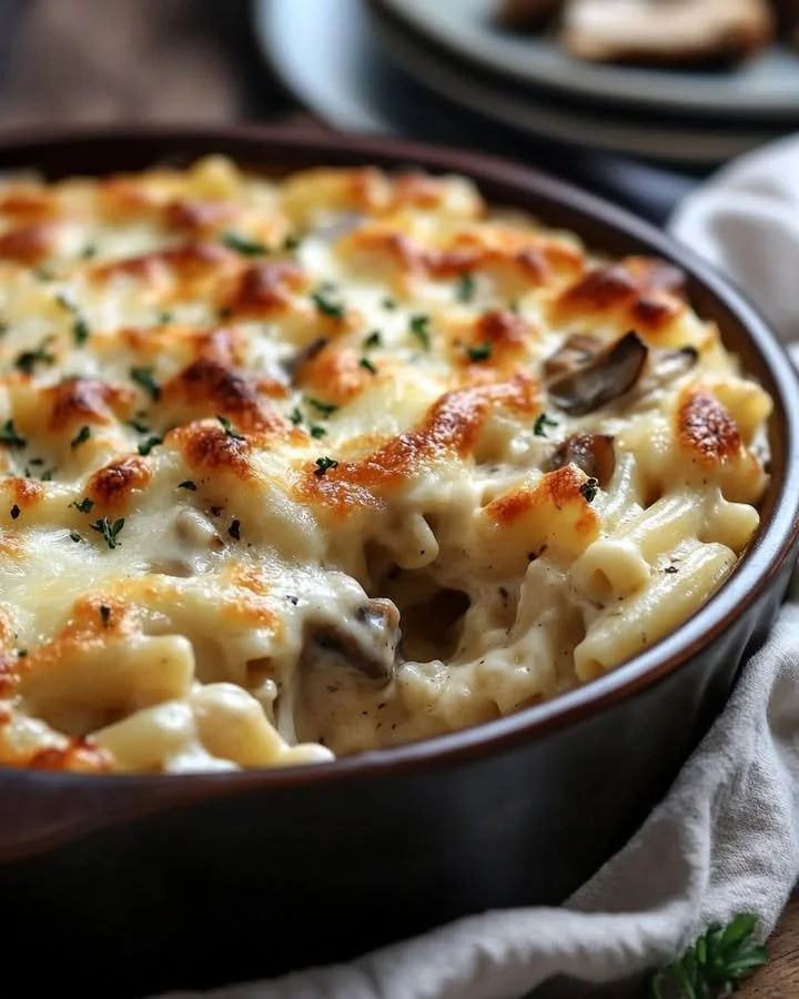 Bowl of Taylor's Cozy Era Casserole, a comforting family-friendly dish