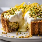 Delicious Burrata Explosion Tart topped with fresh herbs and vibrant vegetables